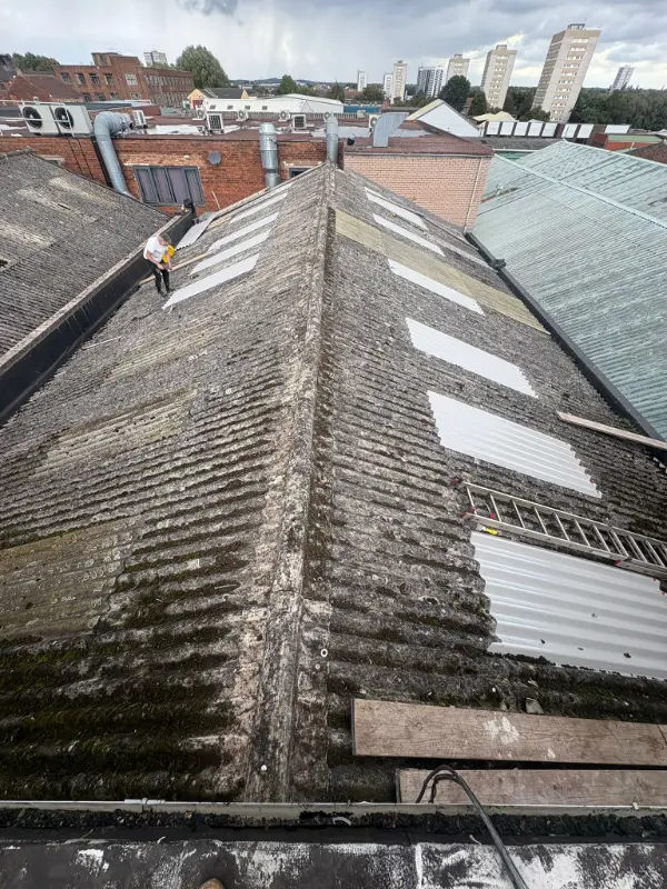 Asbestos Encapsulation on Industrial Roof in Birmingham 1 asbestos encapsulation birmingham 05