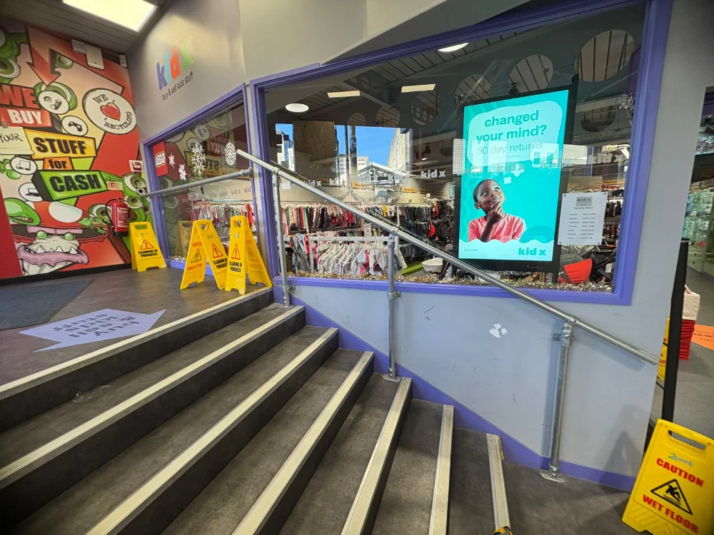Emergency Handrail Installation – CeX Birmingham 1 Emergency Handrail Installation – CeX Birmingham