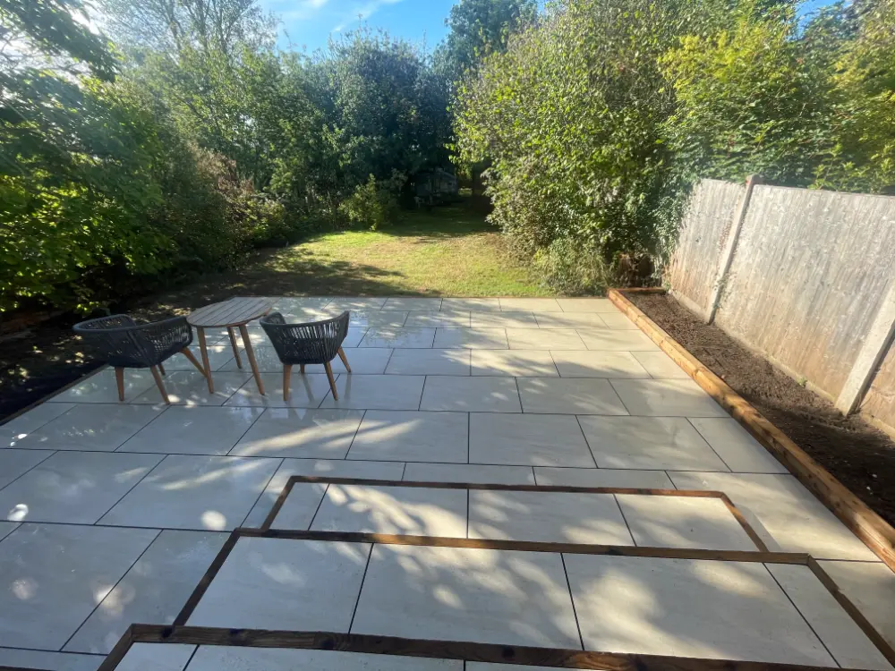 Porcelain Patio Installation and Garden Transformation